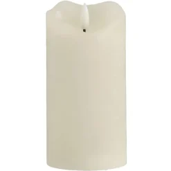 LED kaars rustiek - off-white - 15xØ7,6 cm