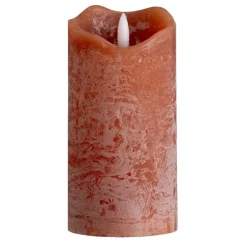 LED kaars rustiek - terra - 15xØ7,6 cm