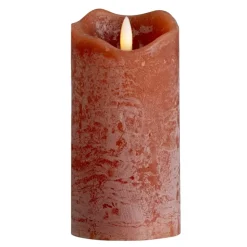 LED kaars rustiek - terra - 15xØ7,6 cm