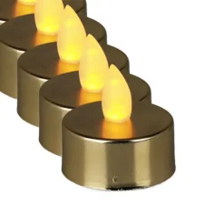 LED theelichtjes/waxinelichtjes - 6x - goud - 4 cm