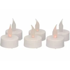 LED waxinelichtjes gele vlam 6x stuks