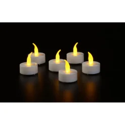 LED waxinelichtjes gele vlam 6x stuks