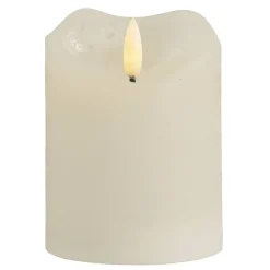 LED-kaars rustiek - off-white - 10xØ7,6 cm