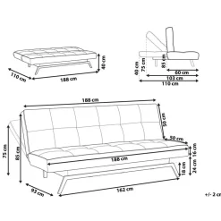LEEDS - Slaapbank 3-zits - Groen - Polyester