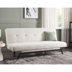 LEEDS - Slaapbank 3-zits - Wit - Polyester