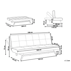 LEEDS - Slaapbank 3-zits - Wit - Polyester