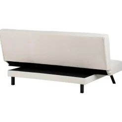 LEEDS - Slaapbank 3-zits - Wit - Polyester