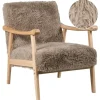 LEKNES - Fauteuil - Taupe - Kunstbont