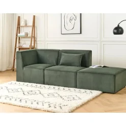 LEMVIG - Ottomaan - Donkergroen - Corduroy