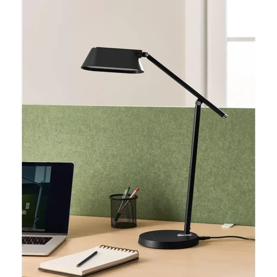 LEONIS - Bureaulamp LED - Zwart - Synthetisch materiaal