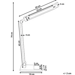 LEPUS - Bureaulamp LED - Donkergrijs - Synthetisch materiaal