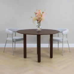 Lewis & Loft Eettafel Lian - ⌀120 - Mangohout - Walnoot bruin