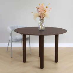 Lewis & Loft Eettafel Lian - ⌀120 - Mangohout - Walnoot bruin