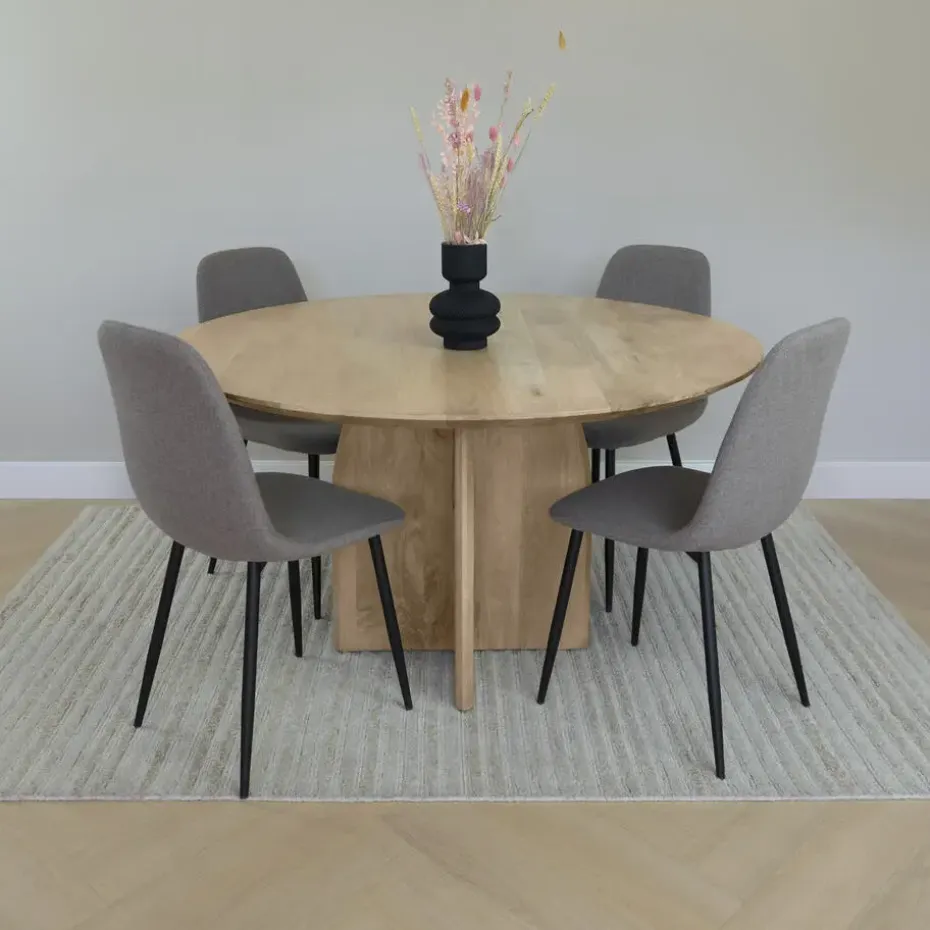 Lewis & Loft Eettafel Lupe - Rond ⌀130 - FSC®- mangohout - Naturel
