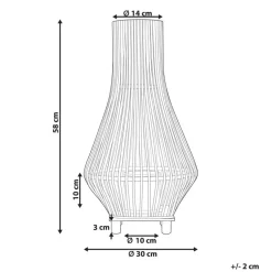 LEYTE - Lantaarn - Lichthout - 58 cm - Wilgenhout