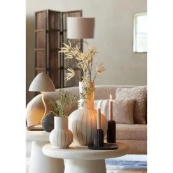 Light & Living - Ulloa vaas deco Ø34x52 cm - keramiek mat zand/bruin