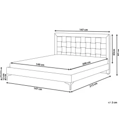 LIMOUX - Tweepersoonsbed - Taupe - 140 x 200 cm - Fluweel