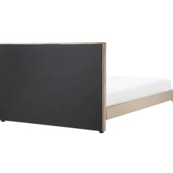 LIMOUX - Tweepersoonsbed - Taupe - 140 x 200 cm - Fluweel