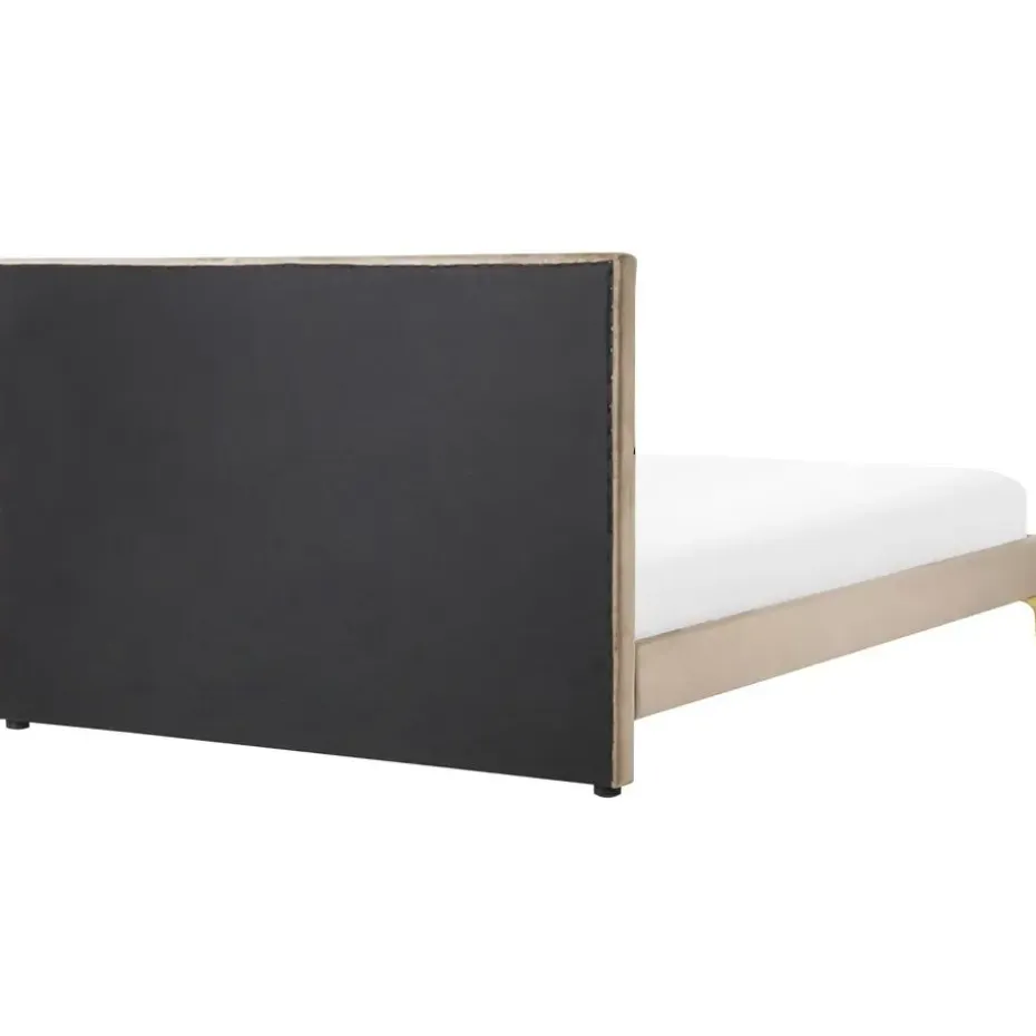 LIMOUX - Tweepersoonsbed - Taupe - 140 x 200 cm - Fluweel