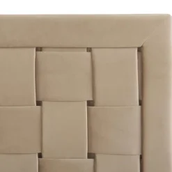 LIMOUX - Tweepersoonsbed - Taupe - 140 x 200 cm - Fluweel