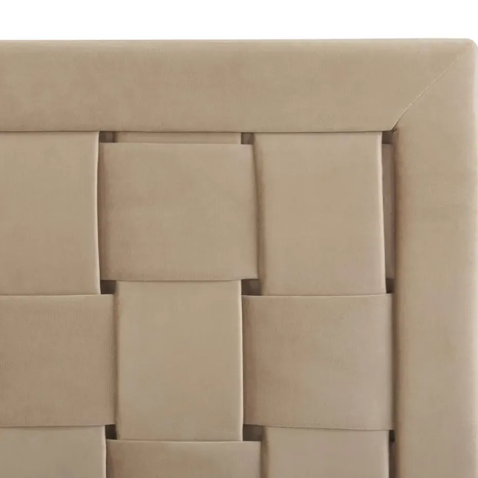 LIMOUX - Tweepersoonsbed - Taupe - 140 x 200 cm - Fluweel