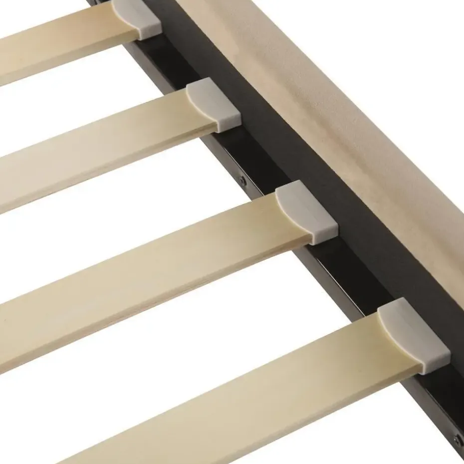 LIMOUX - Tweepersoonsbed - Taupe - 140 x 200 cm - Fluweel