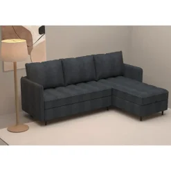 Lindhus - Bank met chaise longue omkeerbaar in corduroy antraciet