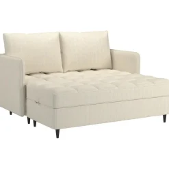 Lindhus - Bank met chaise longue omkeerbaar in corduroy crème