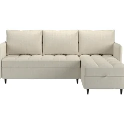 Lindhus - Bank met chaise longue omkeerbaar in corduroy crème