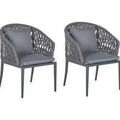 LIPARI - Tuinstoel set van 2 - Grijs - Aluminium