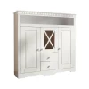 Lisa - Dressoir met 3 deuren en 2 laden in wit gebeitst grenen