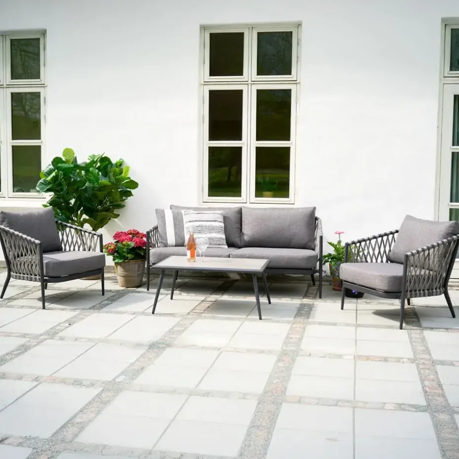 Lisomme Christel 4 delige tuin loungeset donkergrijs