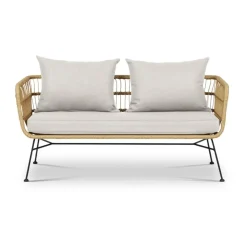 Lisomme Dax rotan tuinbank zand - met zitkussens