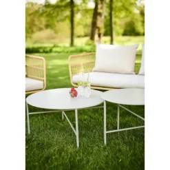 Lisomme Dax rotan tuinbank zand - met zitkussens