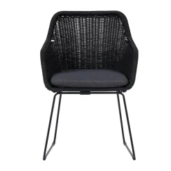 Lisomme Loki Rotan Tuinstoel Zwart - Met Zitkussen