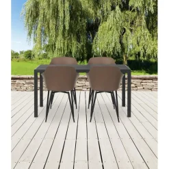 Lisomme Stan tuintafel zwart - 150 x 90 cm