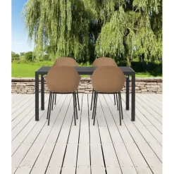 Lisomme Stan tuintafel zwart - 150 x 90 cm