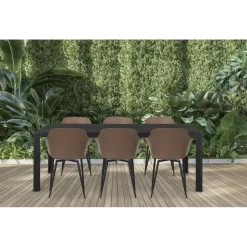 Lisomme Vinn tuintafel zwart - 205 x 90 cm