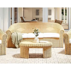 LIVADEIA - 3-zits tuinbank - Natuurlijk - Rotan