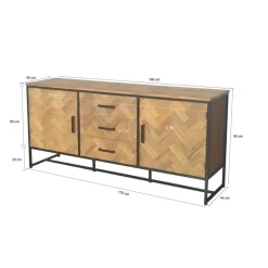 Livingfurn - Dressoir Accent 180cm - Teakhout