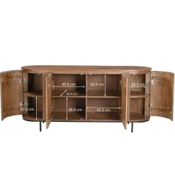 Livingfurn - Dressoir Noor Natural 170cm - Mangohout / Gecoat Staal