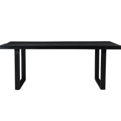 Livingfurn - e Zwart Eetkamertafel Kala - U-Pot - Mango Hout - 240 cm