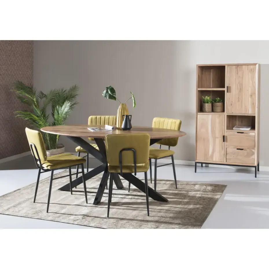 Livingfurn - Eetkamertafel Oslo - AcasiaHout - 180cm - Bruin