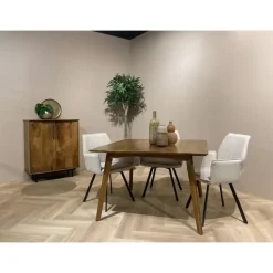 Livingfurn - Eetkamertafel Elias - 120cm - Mangohout - Bruin