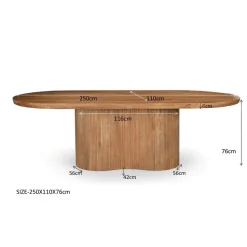 Livingfurn - Eetkamertafel Sevilla 250cm - Mangohout