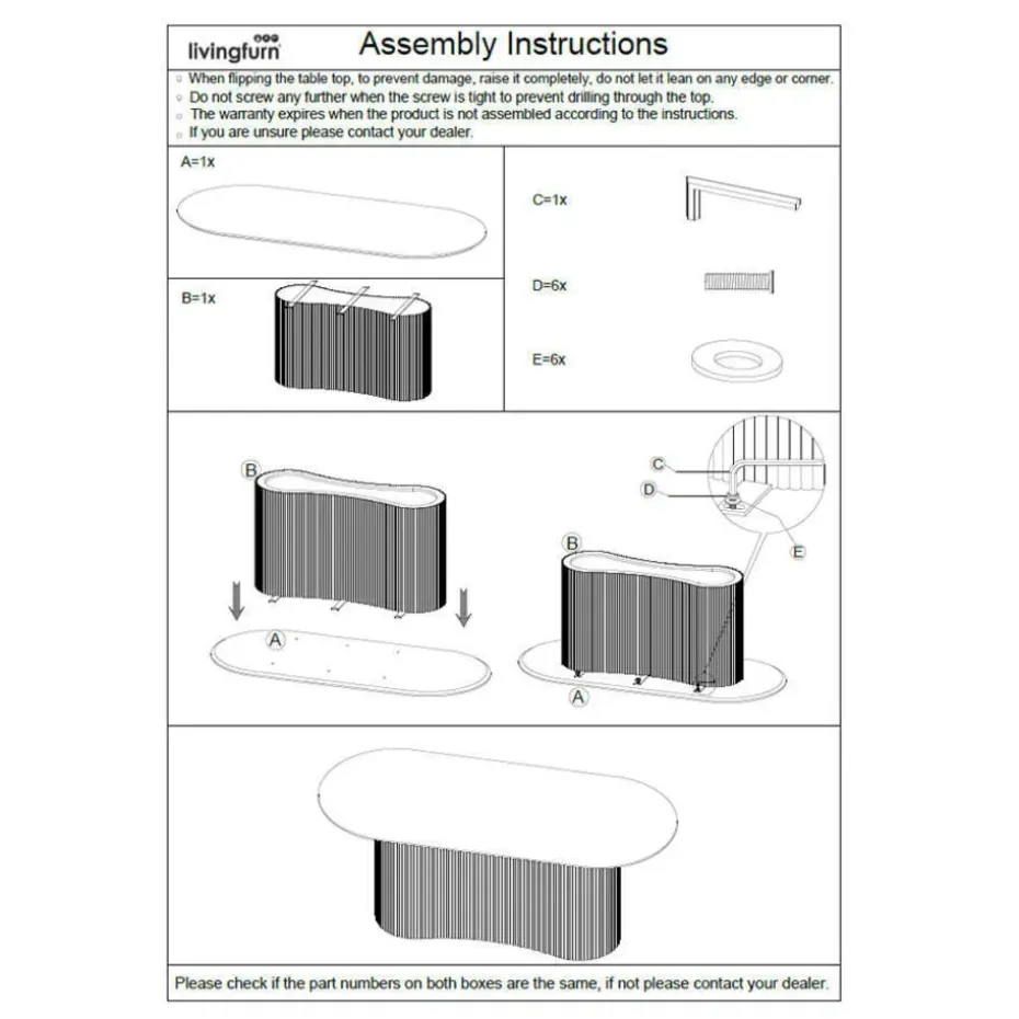 Livingfurn - Eetkamertafel Sevilla 250cm - Mangohout