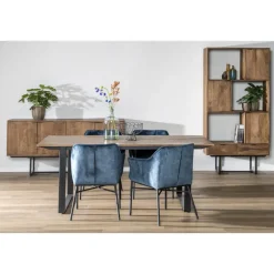 Livingfurn - Eetkamertafel Valdez - U poot - Mango Hout - 200 cm - Bruin