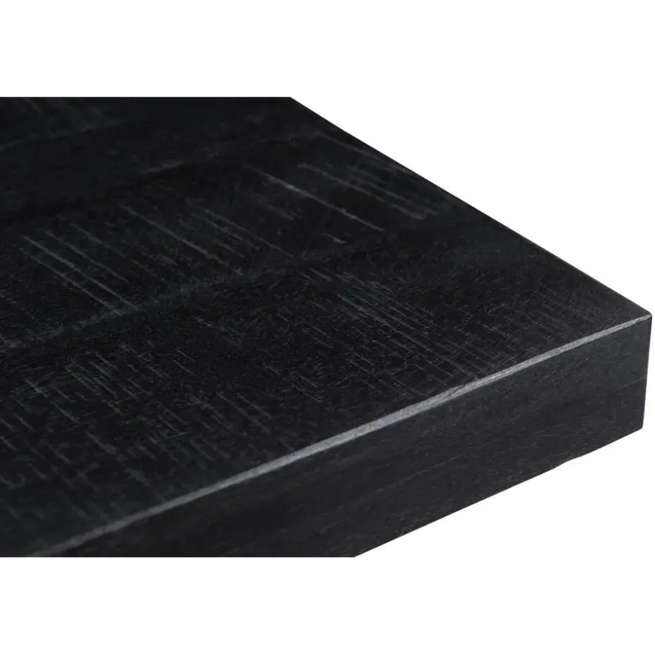 Livingfurn - Eetkamertafel Kala - U-Poten - Mangohout - 200 cm - Zwart