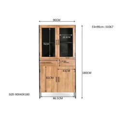 Livingfurn - Kabinetkast Elin - 90x40x180cm