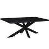 Livingfurn - Moderne Zwarte Eetkamertafel - Spider - Mangohout - 180 cm